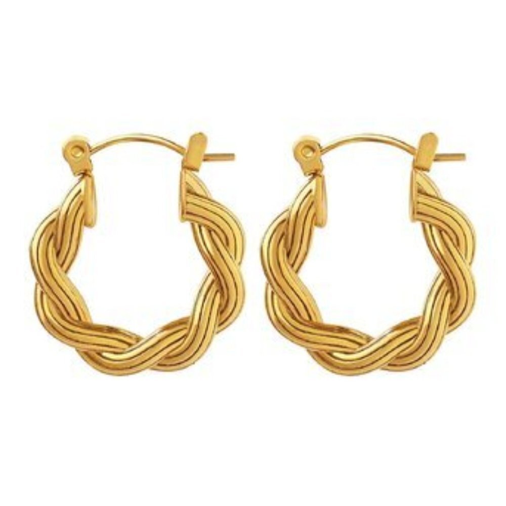 Ravishing Twist, 18K gold plated Stainless steel earrings